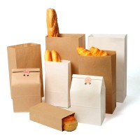 Oem Wholesale Take Away To Go Durable White Brown Kraft Paper Food Lunch Bag